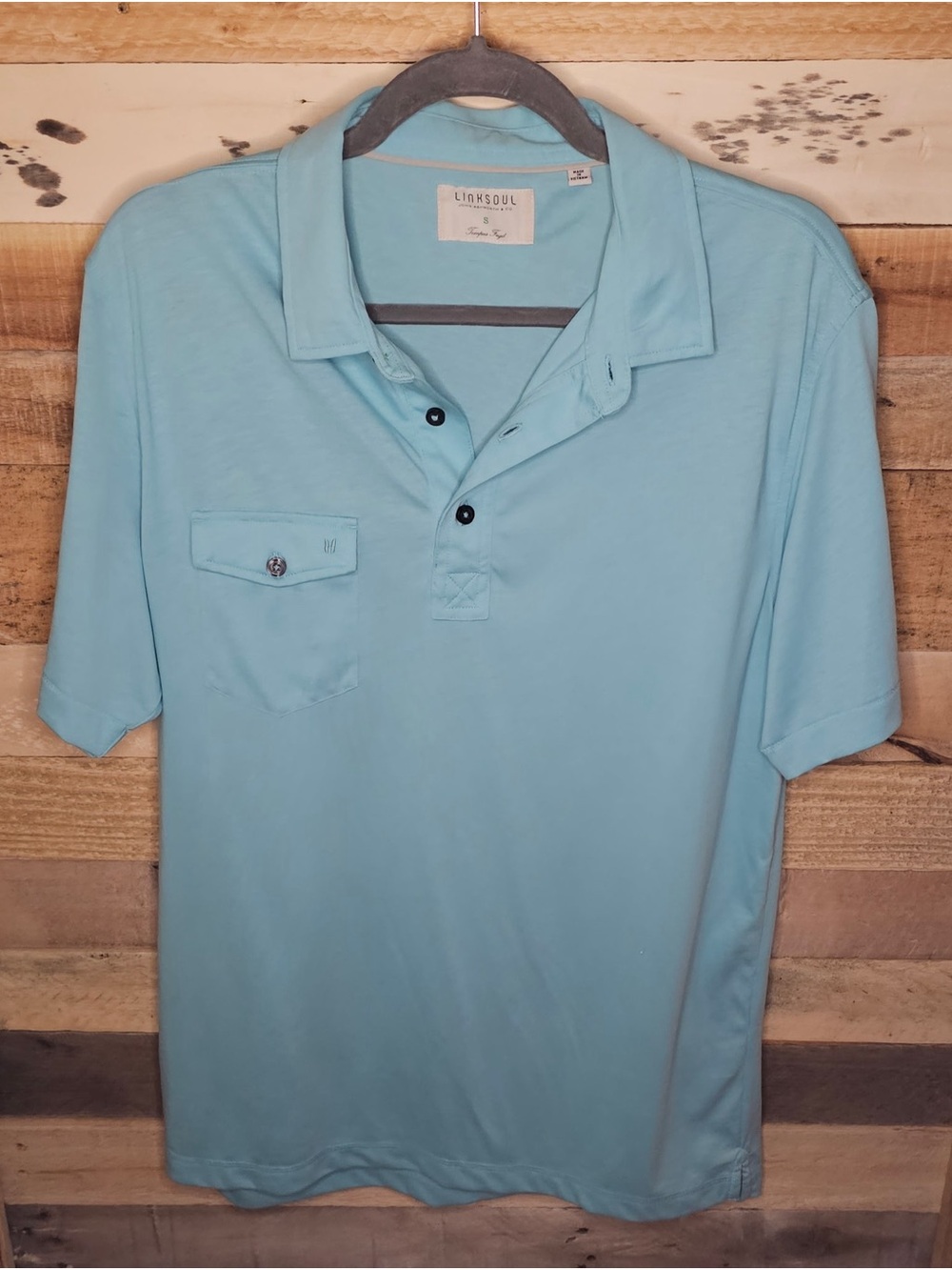 Linksoul Men’s Polo in Seafoam Blue